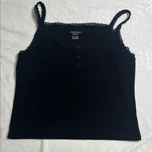 American Eagle Outfitters Black Lace-Trim Camisole XXL